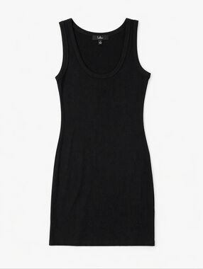 Lulus Black Ribbed Tank Dress Size S Bodycon Sleeveless Mini